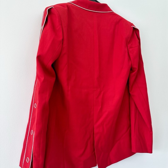 NWT Jonathan Simkhai Snap-detailed Red Wool Blazer - Picture 9 of 13